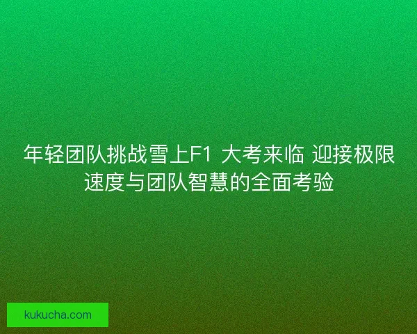 年轻团队挑战雪上F1 大考来临 迎接极限速度与团队智慧的全面考验 年轻团队挑战雪上F1 大考来临 迎接极限速度与团队智慧的全面考验