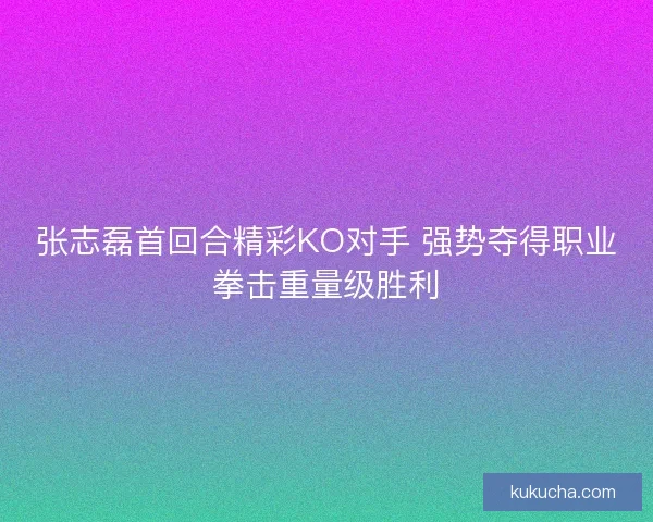 张志磊首回合精彩KO对手 强势夺得职业拳击重量级胜利
